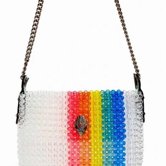 Kurt Geiger Handbags - Kurt Geiger London Rainbow Pride Striped Beaded Kensington Shoulder Bag